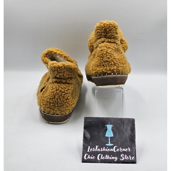 L.L.Bean Women's Mustard Cozy Slipper Bootie Pile Fleece Ankle Shoes Sz 10 3010 - Picture 5 of 16